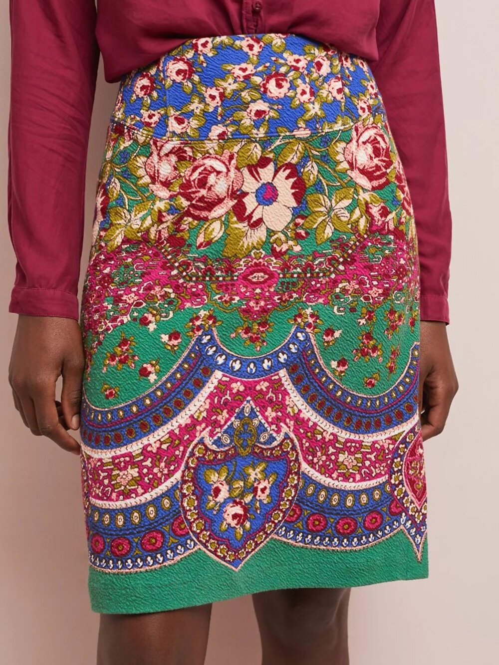 Anthropologie Maeve Sheffield Textured Pencil Skirt